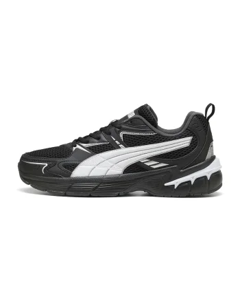 Pantofi sport Milenio Tech 2000 de plasa si piele ecologica, Negru/Alb optic