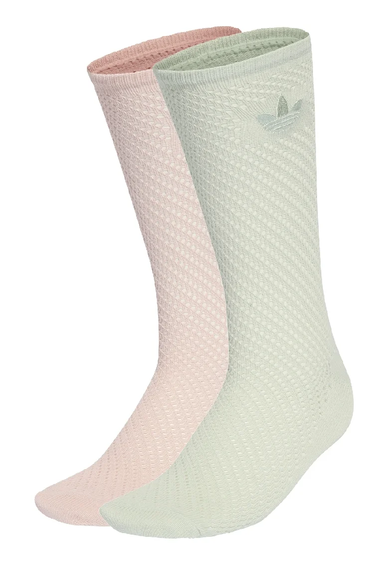 Set de sosete lungi unisex - 2 perechi, Verde pal/Roz pal