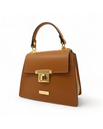 Geanta de mana din piele naturala Chic Minimal, Maro