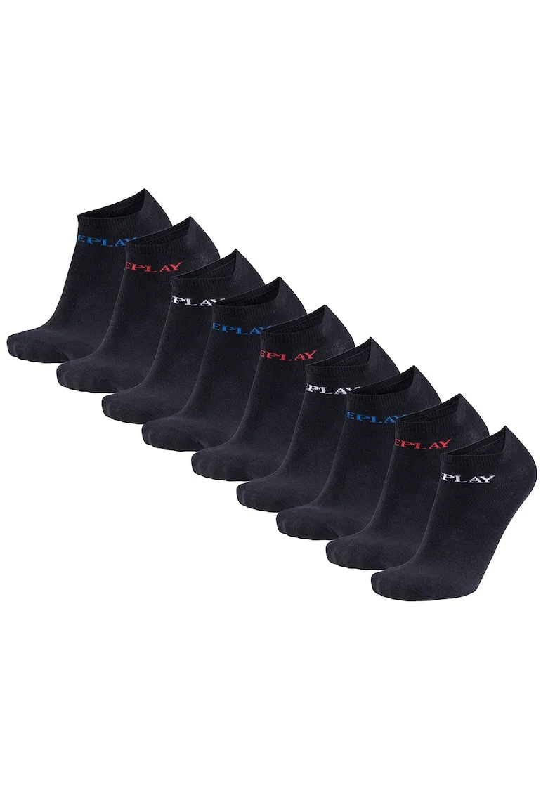 Set de sosete unisex pana la glezna - 9 perechi, Negru