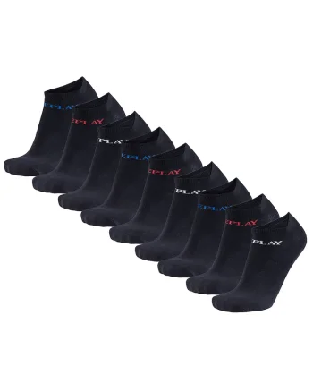Set de sosete unisex pana la glezna - 9 perechi, Negru