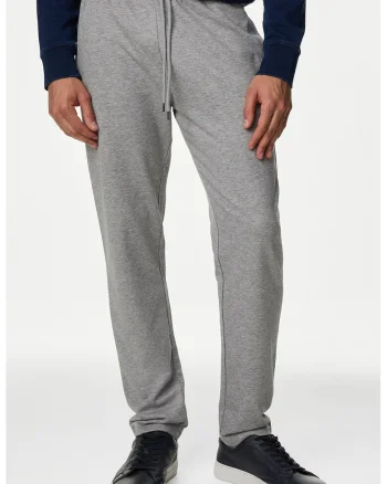Pantaloni de trening cu buzunare laterale, Gri melange