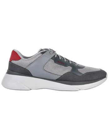 Pantofi sport cu insertii de plasa Dean, Gri inchis