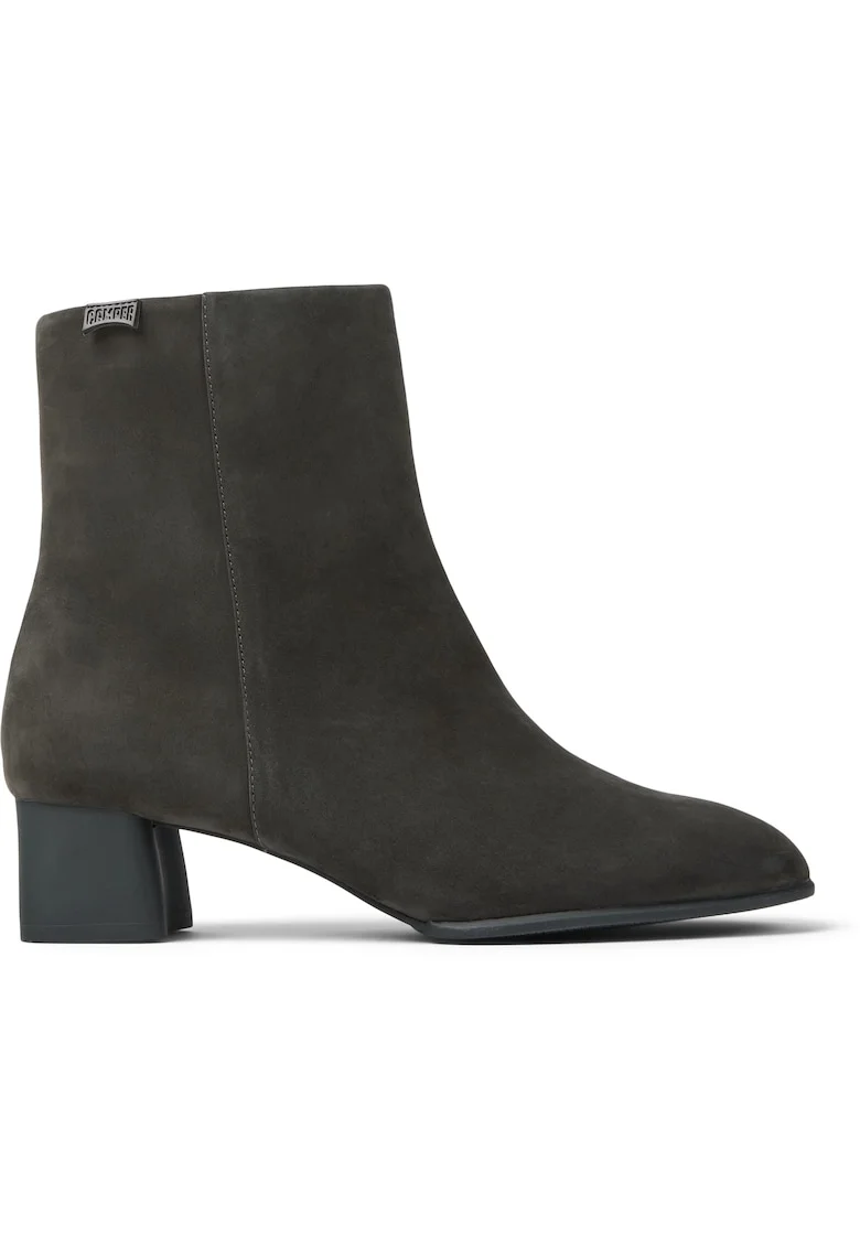 Botine de piele nabuc Katie, Gri