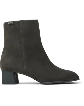 Botine de piele nabuc Katie, Gri