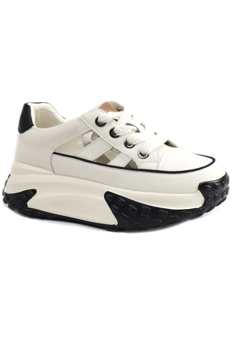 Pantofi dama decupati 9071 1, Alb