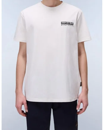 Tricou din bumbac cu imprimeu pe partea din spate, Alb/Negru/Albastru