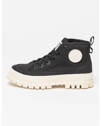 Pantofi sport mid-high din panza cu aspect masiv