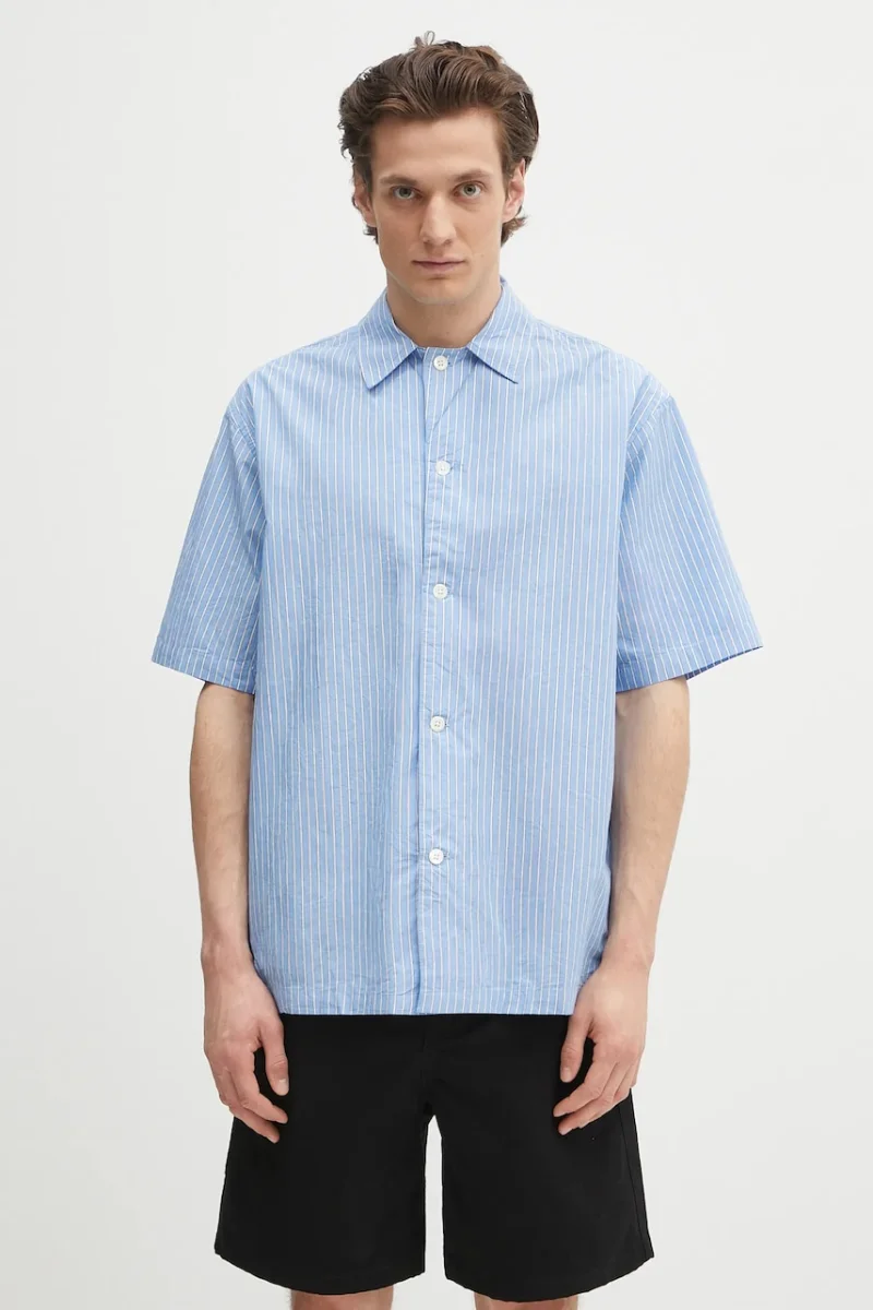 Norse Projects cămașă din bumbac Mads Poplin Stripe SS