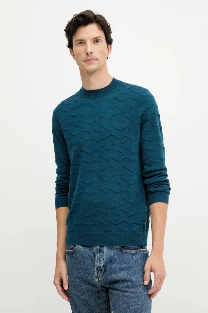 Armani Exchange pulover din amestec de lână