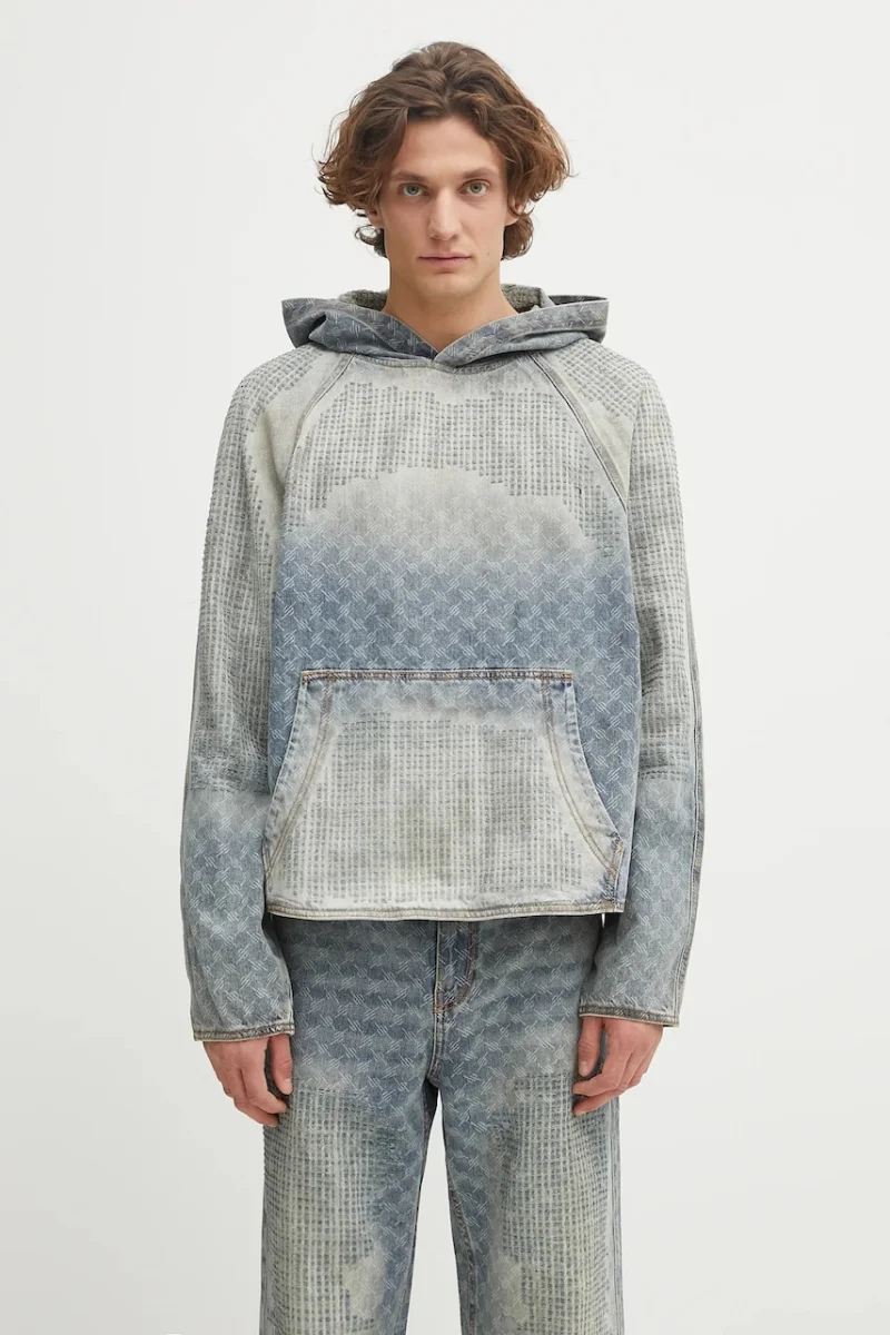 Daily Paper hanorac din denim Destroyed Denim Hoodie