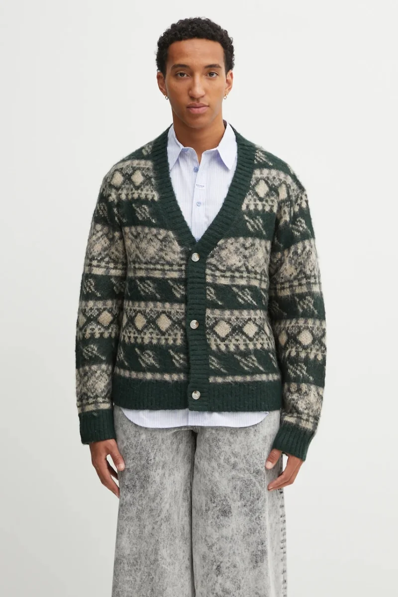Daily Paper cardigan din amestec de lână Pattern Check