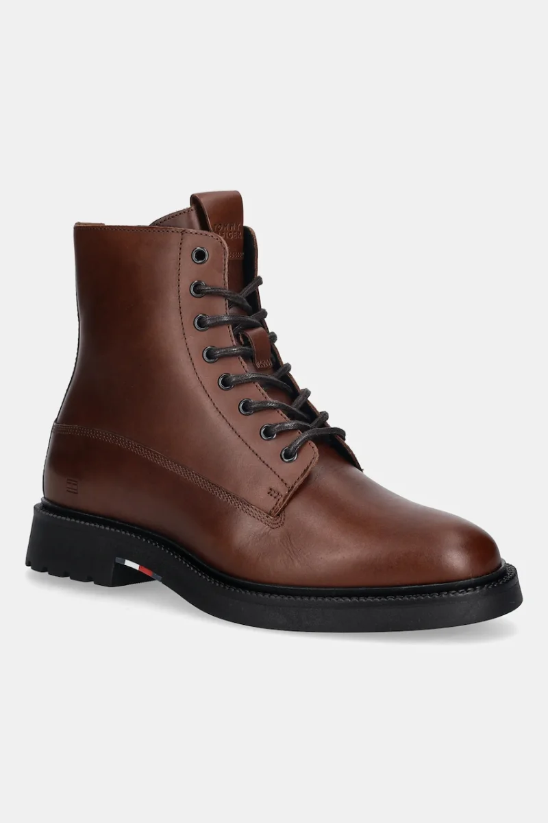Tommy Hilfiger cizme înalte din piele HILFIGER COMFORT LWT LTH BOOT