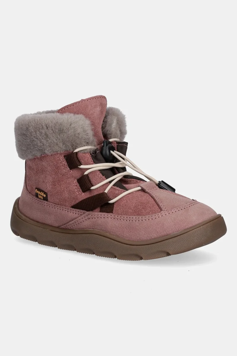 Froddo cizme de iarnă pentru copii din piele întoarsă ZERU TEX COSY BAREFOOT