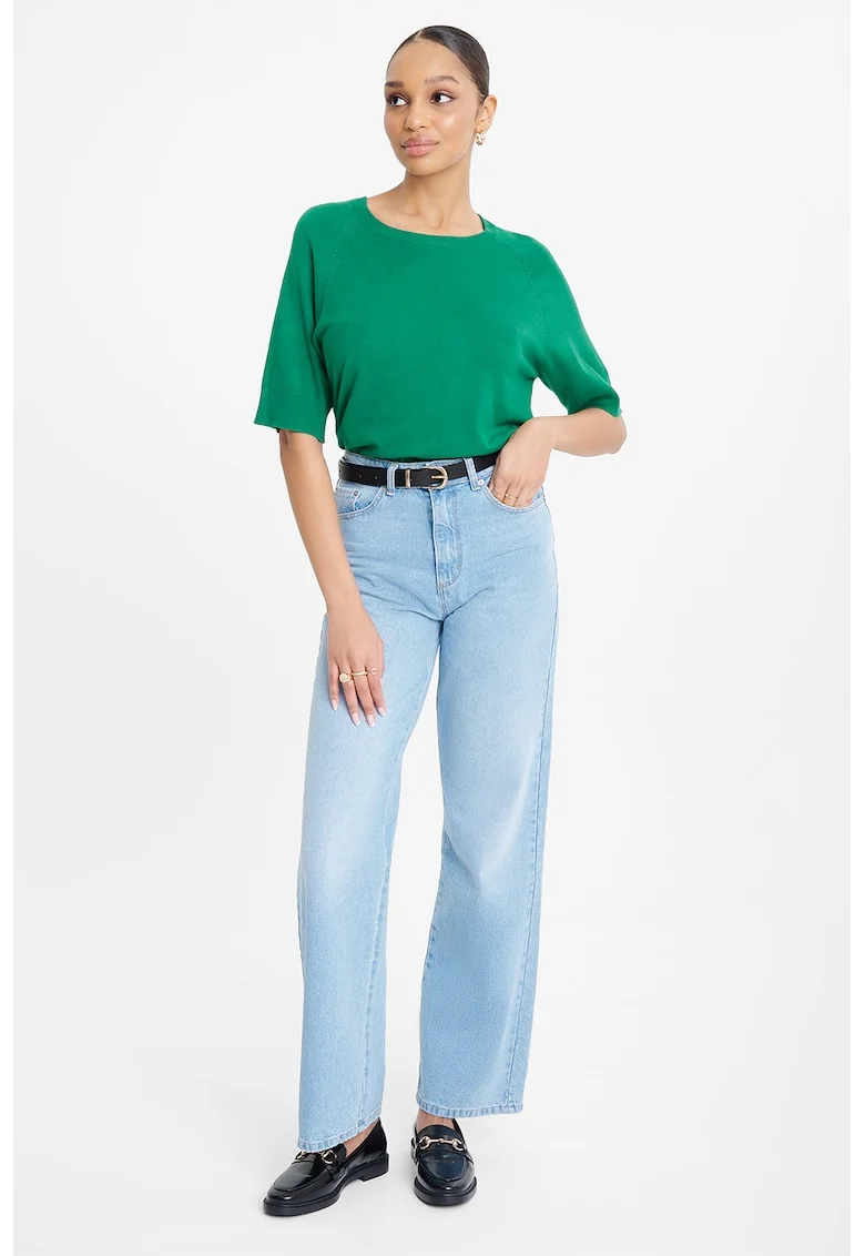 Pulover cu maneci scurte raglan, Verde