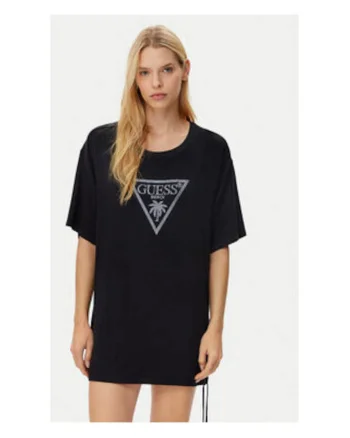 Tricou lung din vascoza, negru