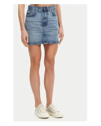 Fusta din denim cu talie inalta