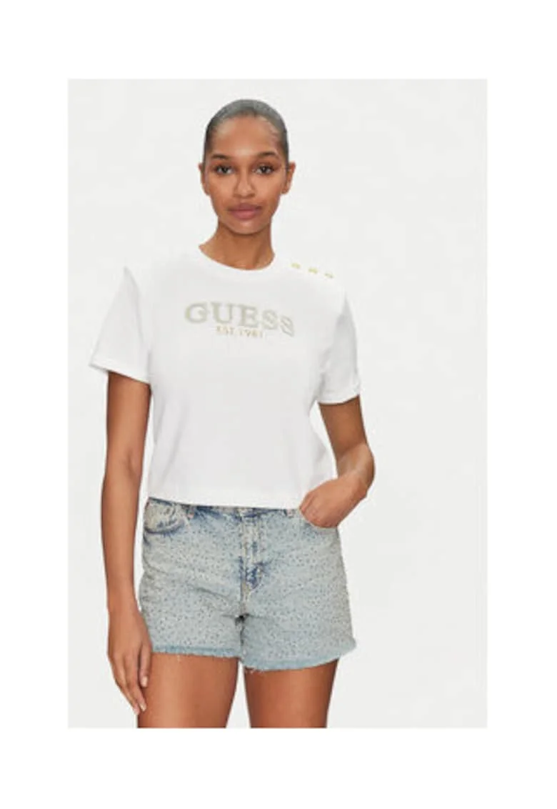 Tricou din bumbac organic cu imprimeu logo pe piept