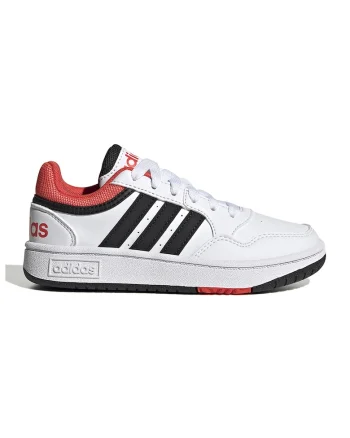 Pantofi sport de piele ecologica Hoops 3.0, Alb/Bleumarin