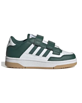 Pantofi sport Rapid Court cu inchidere velcro, Alb/Verde