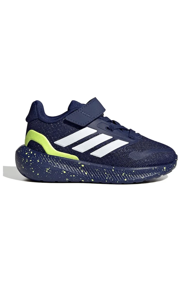 Pantofi sport Run Falcon 5 din material textil cu velcro, Alb/Galben/Bleumarin