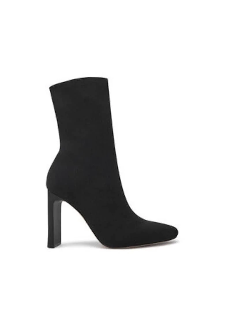 Botine dama,  material textil, negru