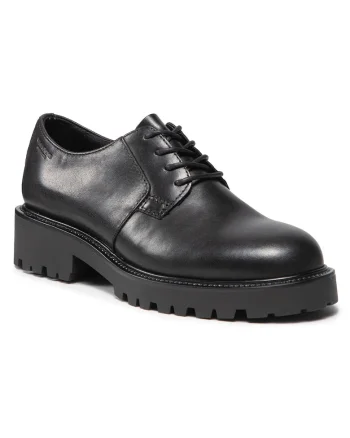 Pantofi Oxford pentru femei,  209077773, piele naturala, negru,