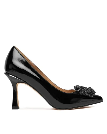 Pantofi dama,  Charol Black, piele naturala