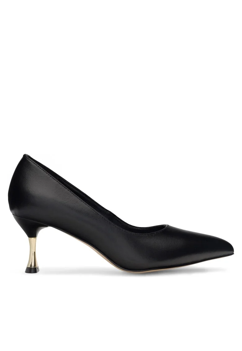 Pantofi dama  toc, piele naturala, negru