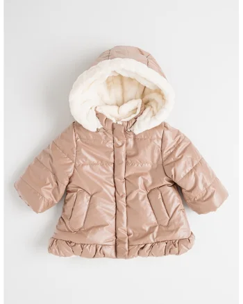 Jacheta reversibila cu fermoar si imprimeu pe spate, Maro taupe deschis