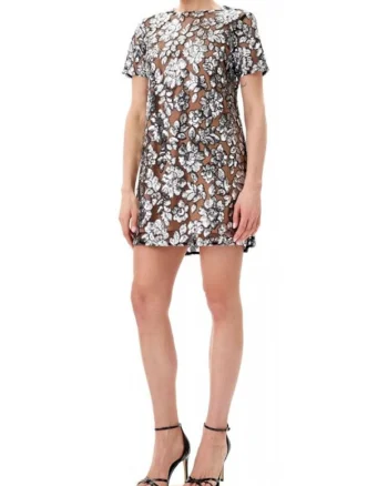Rochie, Michael, poliester, argintiu/negru