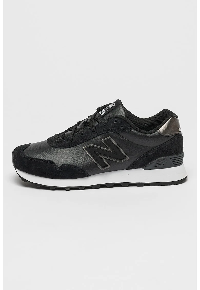 Pantofi sport cu garnituri de piele intoarsa 515, Negru/Alb murdar
