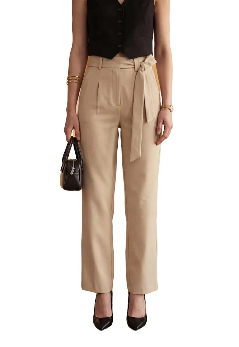 Pantaloni dama  bej natural, Bej Natural