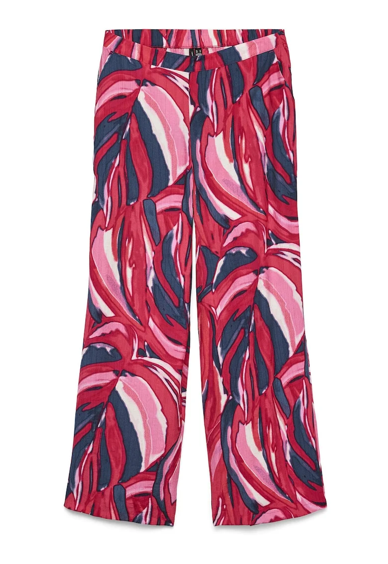 Pantaloni dama,  roz, viscoza