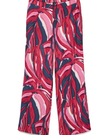 Pantaloni dama,  roz, viscoza