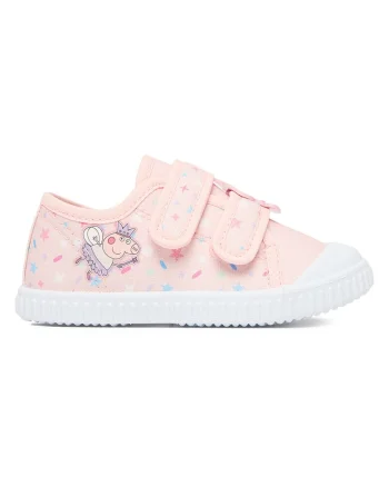 Adidasi copii,  material textil, roz, inchidere Velcro