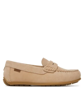 Mocasini copii  piele naturala, bej, elegant