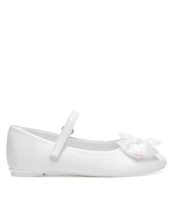 Pantofi fete,  material textil, alb