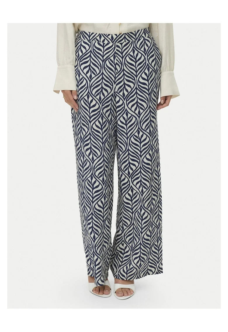 Pantaloni dama,  bleumarin, 83% viscoza, 17% nailon
