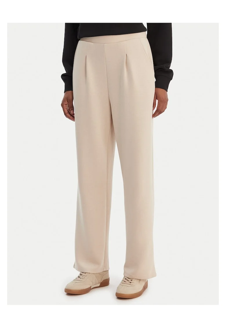 Pantaloni dama,  bej, 50% viscoza, 45% poliester