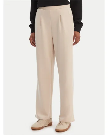 Pantaloni dama,  bej, 50% viscoza, 45% poliester