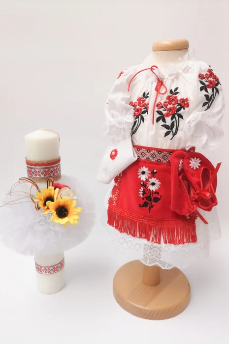 Set Traditional Botez - Costumas fetita Lumanare 2