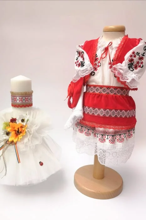 Set Traditional Botez - Costumas fetita Lumanare 4