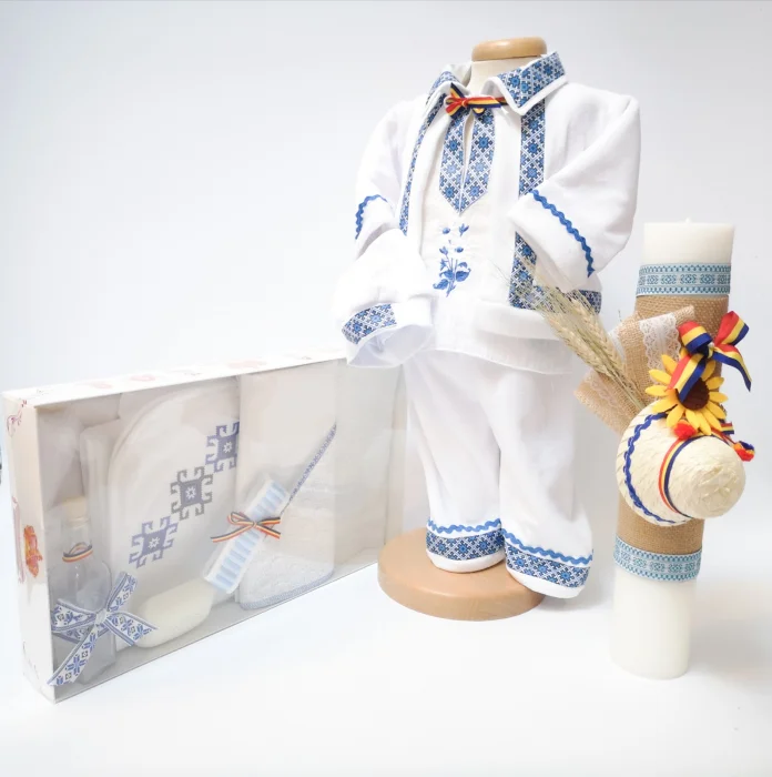 Set Traditional Botez - Costumas baietel Trusou Lumanare