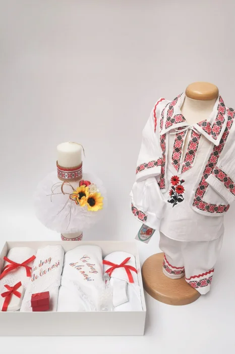 Set Traditional Botez - Costumas baietel Trusou Lumanare 2