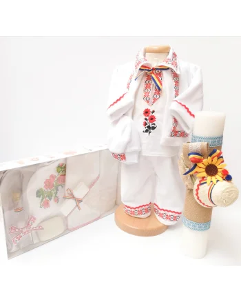 Set Traditional Botez - Costumas baietel Trusou Lumanare 3