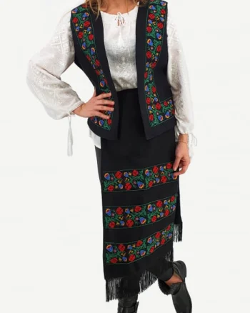 SET Traditional Vesta si 2 Fote brodate cu model traditional 2