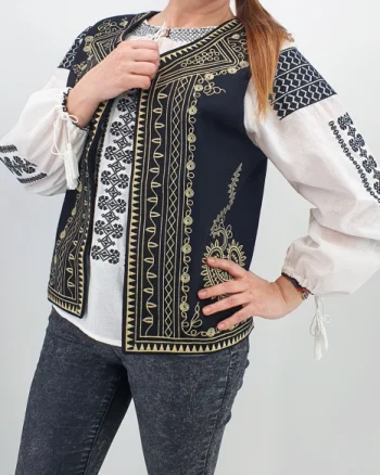 Vesta brodata cu model traditional Angelica 2