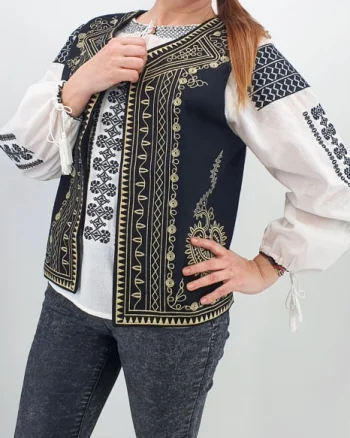 Vesta brodata cu model traditional Angelica 2