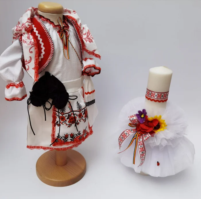 Set Traditional Botez - Costumas fetita Lumanare 6